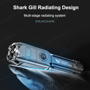 Smiling shark ABS bright light zoomable flashlight