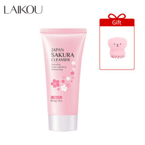 LAIKOU Japan Sakura Face Wash Foam Cleanser Cleansing Brush Skin Care 2pcs set