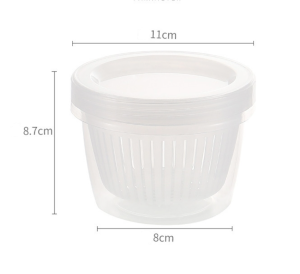 Kitchen Refrigerator Organizer Round Drain Sealed Box Ginger Garlic Onion Refrigerator Food Fresh Keeping Container