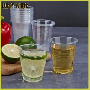 Lofty White ถ้วยพลาสติกใสแบบใช้แล้วทิ้ง50ชิ้นถ้วยพลาสติกปิคนิคสำหรับงานปาร์ตี้เครื่องครัวงานปาร์ตี้สำหรับดื่มเย็น