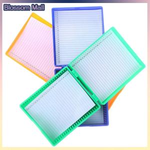 [Blossom] กล้องจุลทรรศน์พลาสติก4สีกล่องสไลด์แก้ว25ชิ้นที่เก็บของชิ้นทางชีวภาพสำหรับเตรียมสไลด์กล้องจุลทรรศน์