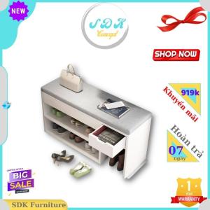 Tủ giày thông minh SDK - SDKTGDN219101 thiết kế đẹp đơn giản lưu trữ đa năng nhiều vật dụng. Vật liệu gỗ công nghiệp kháng ẩm.