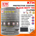 1L & 5L KTH Paint Black Matt Paint 786 / cat hitam mati / black  / matt paint for wood / anti rust paint / primer /anti karat / cat hitam / cat besi / cat kayu / metal paint / wood paint / black matt / matte / anti rust / anti karat. 