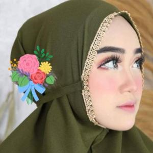 KERUDUNG RENDA/BERGO MARYAM RENDA/HIJAB RENDA/KERUDUNG INSTAN