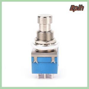 [Epih] 1x 9-pin 3PDT กีต้าร์เอฟเฟค Pedal BOX STOMP Foot Metal SWITCH True BYPASS BLUE