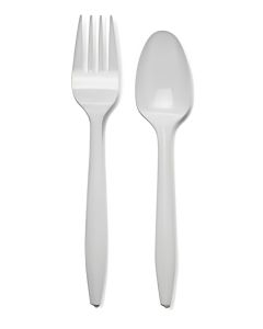 Moolah 25pcs SPOON - 25pcs FORK - 25pcs PAPER PLATE disposable