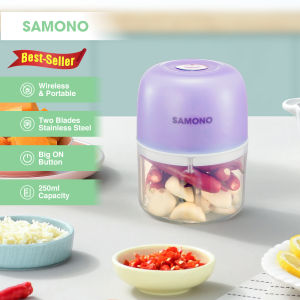 SAMONO Mini Baby Food Blender 250ML – Portable Wireless Food Processor Spice & Veggie Chopper SW-L4