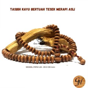 Tasbih kayu langka  TESEK MERAPI ngurak 100 % Asli Alami Model pipih roda