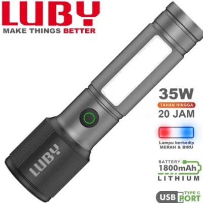LUBY SENTER LED ZOOM LUBY L AL8002 50WATT TAHAN HINGGA 26JAM - CAHAYA TERANG - WATERPROOF