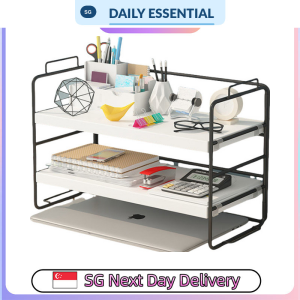【DAILY ESSENTIAL】 Metal Frame Desktop Storage Shelf Single or Double Tier