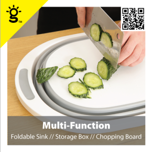 Foldable Cutting Board Sink Basket