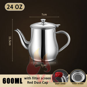 VK Stainless Steel Oil Strainer Pot Household Oil Strainer Kitchen Oil Filter Pot Oil Storage Bottle With Dust Cover