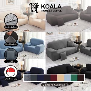 🇸🇬 🔥 Koala Home 1/2/3/4 Seater Sofa Cover Protector Sofa Bed Cover Sofa Cover L Shape Cover Silky +FREE 1 Cushion Cover