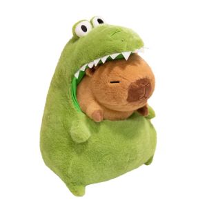TSEVD Simulation Crocodile Capybara Plush Toy 30/40cm Cartoon Capybara Green Crocodile Doll Sleeping Pillow Fluffy Capibara Anime Stuffed Doll Kid Toy