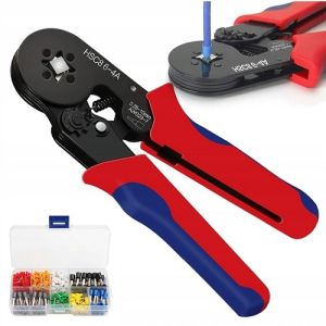 Bộ Kềm Điện Bấm Cos Đầu Vuông HSC8 6-4A Kèm Hộp 400 Đầu Cos Nối Nhanh Dây Từ 0.5 - 4mm Sửa Chữa Điện Nhà Và Điện Công Nghiệp