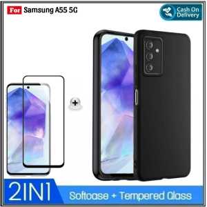 Paket 2in1 Full Case Samsung Galaxy A55 5G A14 5G A14 4G LTE A24 4G LTE M14 5G NEW Casing Free Tempered Glass
