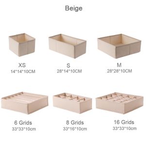 Minimalist Foldable Linen Drawer Organiser - Wardrobe Storage Box for Clothes Undergarments | Multi-Drawer Dividers