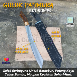 Golok Patimura Panjang Ukir Dural Bahan Baja Per Asli Siap Pakai