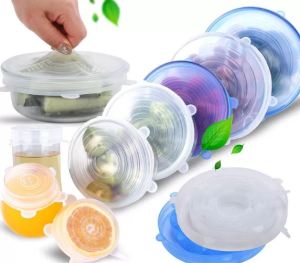 6pcs Silicone Stretch Durable Expandable Food Fruit Cover Reusable Silicone Stretchable