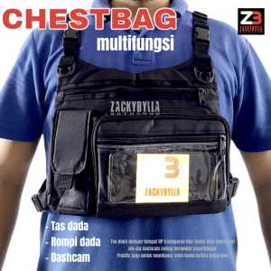Chest Bag Tas Dada Pria Tactical HP Dashcam Multifungsi Chestbag Pengendara Motor by Funcover