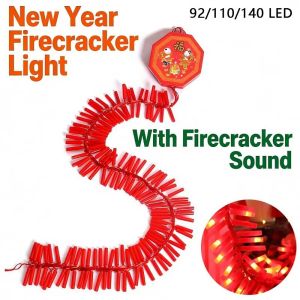 DOOUR 1Pcs with Sound Electronic Firecracker Light Simulation Firecrackers 92/110/140 LED Chinese Year Decoration Led Electronic Firecracker Light Chinese Year Firecrackers
