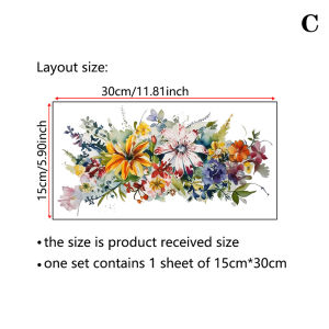 [Eqrbtl] Toilet Sticker Flower Sticker Bathroom Self-adhesive Painting Waterproof Sticker Toilet Cover Bathroom Wall Sticker