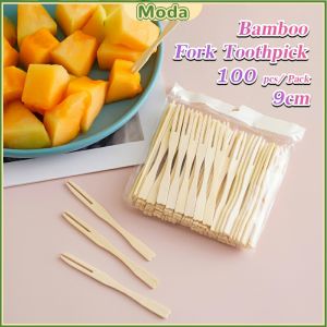 Moda Bamboo Fork Small Fork for Siomai Takoyaki Fishball Fruits Salads Desserts 100 pcs