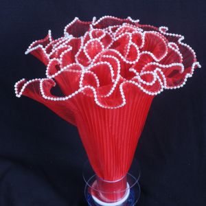 NOONOR Pearl Lace Flower Wrapping Cloth Handmade Bouquet Wave Yarn Flower Bouquet Wrapping 28cmx4Yards Gift Packaging Paper For Valentines Day Wedding