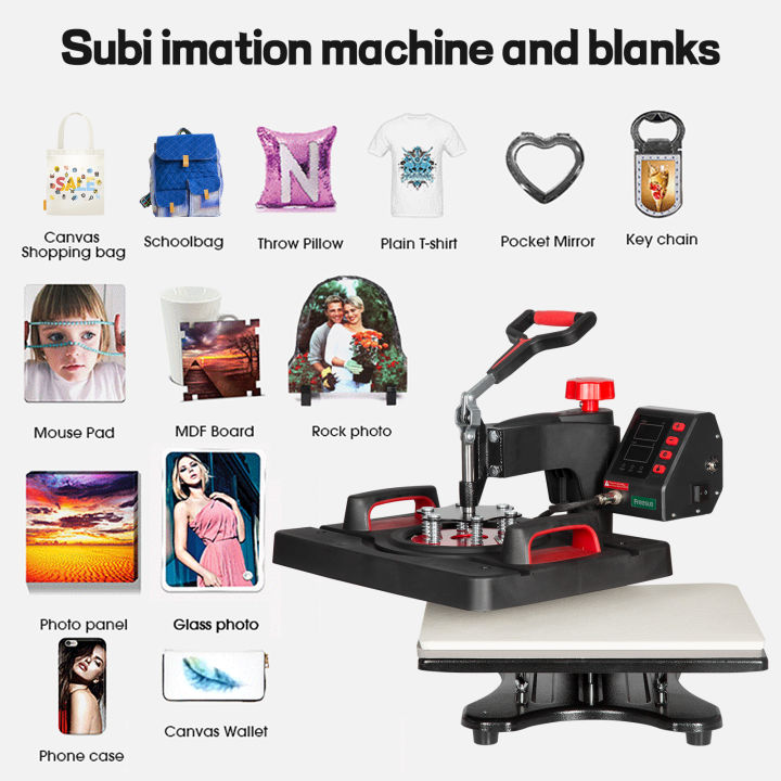 EDWARD 8 in 1 multi use heatpress machine 15"x12" heat press machine ...