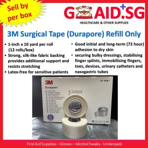 3M Surgical Tape (Durapore) refill only (1 inch) - Sell by per box