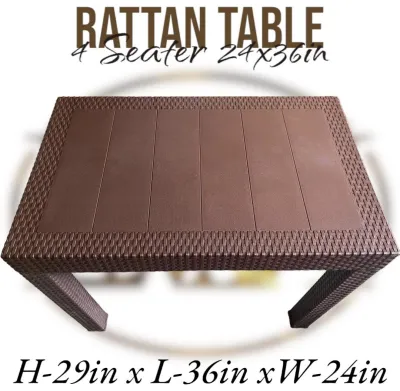 JOLLYPLASTIC RATTAN TABLE for 6 Seats / 4 Seats