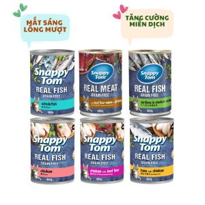 Combo 24 Lon Mix Vị Pate Snappy Tom Lon 400G Cho Mèo Mọi Lứa Tuổi
