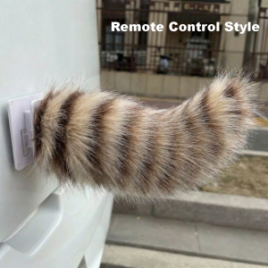 NOBLELUX Fluffy Remote Control Electric Bicycle Tail Realistic Rechargeable Car Wagging Moving Tail Creativity Versatile Motorcycle Tail Ornament All Vehicles