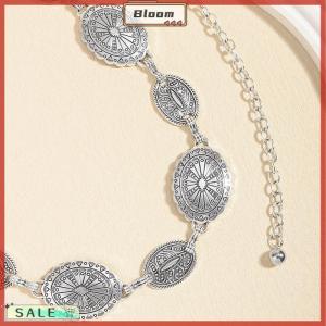 Follow Get New[Bloom Z] Retro Style Womens Metal Waist Chain Adjustable Decorative Circle Carved Chain Belt High Style Accessories