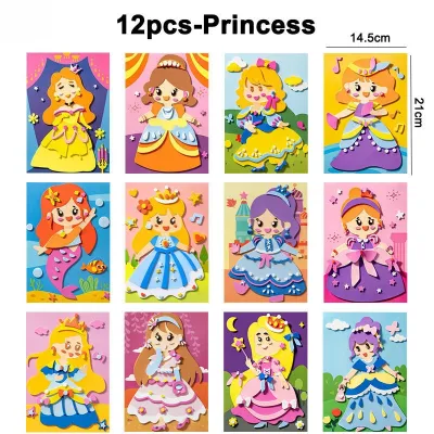 Cartoon Puzzles Art Sticker 3D EVA Foam Sticker Kids Early Learning Toys Pelekat Kanak Kan