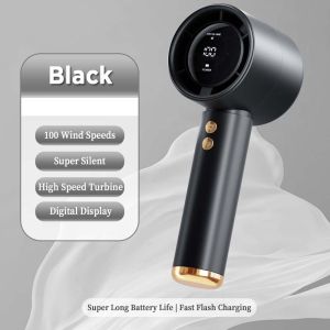 【KONKA】Handheld small fan ice-feeling high-speed small wind gun USB charging fan 100 gears high wind force silent digital display multi-function手持小风扇