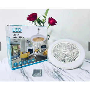 Kipas Langit-langit 30W dengan Lampu Penerangan Basis Konverter E27 dengan Remote Control untuk Kamar Tidur Ruang Tamu Rumah Senyap dengan Remote Control