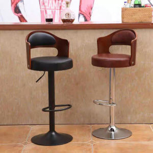 High Chair Bar Stool Bar Stool Chair With Cushion Dining Chair Bar Chair Solid Wood Modern Minimalist Adjustable Height Swivel American Style Stool