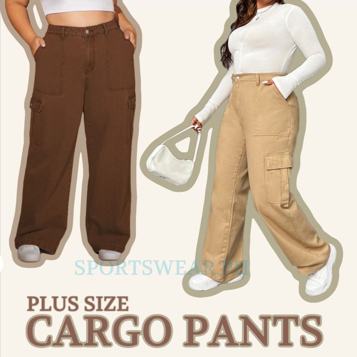 6 Pocket Cargo Pants Straight Cut Pants Casual Baggy Pants Women