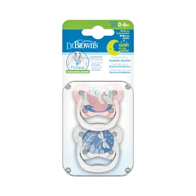 Dr. Browns Pacifier Prevent Butterfly Shield 2-Pack Glow in the Dark
