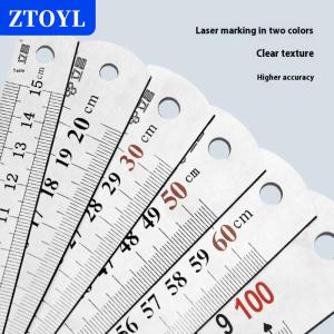 [COD] ZTOYL 15-100เซนติเมตรแสงจ้าเป็นศูนย์ซาตินโครเมี่ยมสแตนเลสวิศวกรไม้บรรทัดที่มีการสำเร็จการศึกษาใน mm