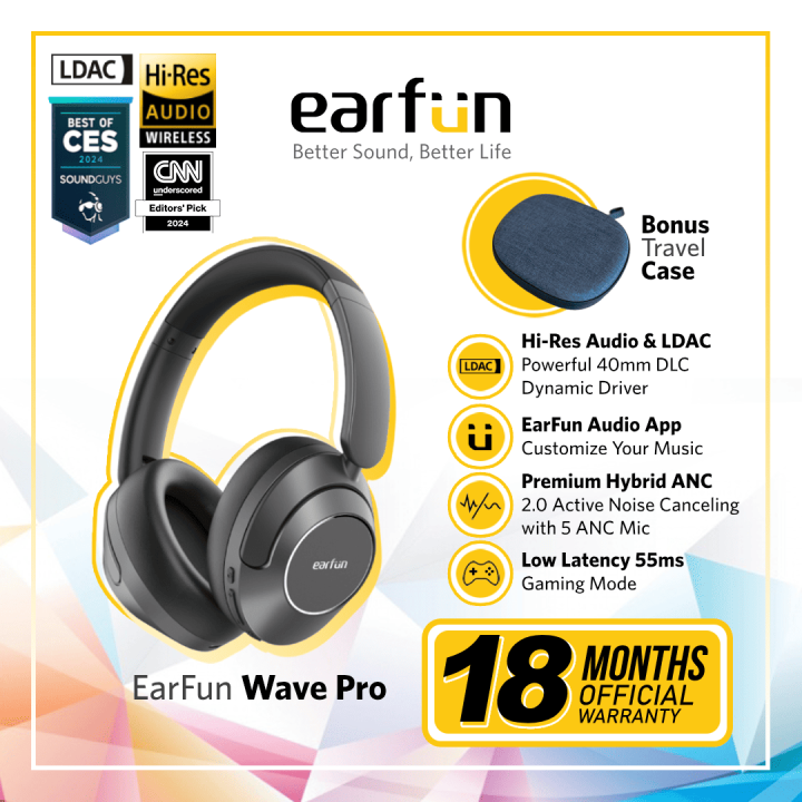 Earfun Headphones With Ldac EarFun Air NC ANC LDAC HiRes Audio