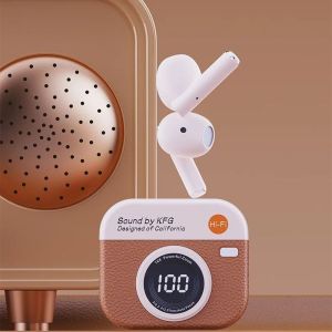 NOVAWEAR Retro Camera Wireless Headphones with Touch Control In-Ear Sports Headset Earbuds HD Call HiFi Stereo Headphone Air-conduction