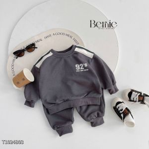 Set bộ thể thao tay dài phối màu chất da cá họa tiết 92 cho bé trai size 1đến 7 tuổi BERNIE T1024B03