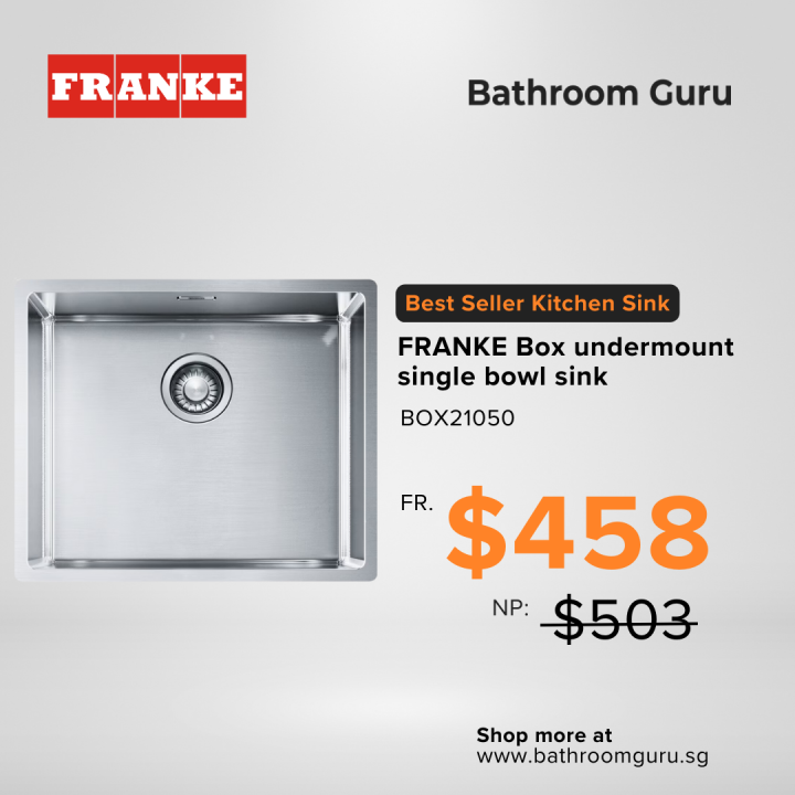 Franke Single Bowl Large Kitchen Sink Box 210 50 Stainless Steel Lazada Singapore 0861