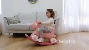 Kuda Goyang Bayi 1 Ke 5 Bayi Berusia Tahun Kereta Bayi Mainan Plastik Muzik Cahaya Meluncur Kuda Goyang Kanak-Kanak