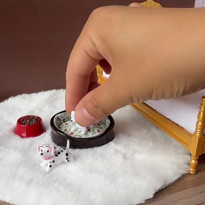 Trang Trí Giường Thú cưng tượng Mẫu Cho Nhà Búp Bê Đồ trang trí theo chủ đề Với in hoa Bộ Đồ Giường Trẻ Em chơi giả vờ Essential