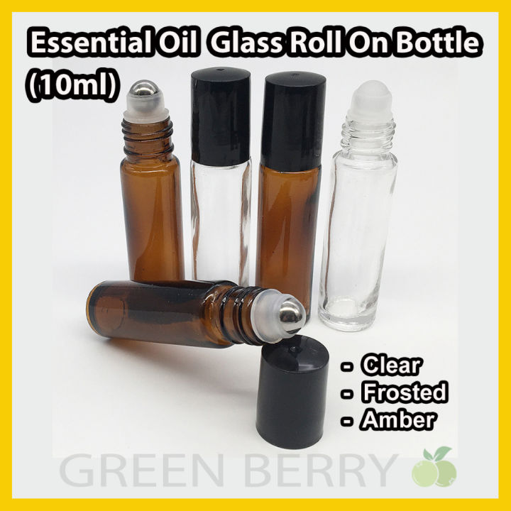 Ml Clear Frosted Amber Glass Essential Oil Perfume Roller Roll On