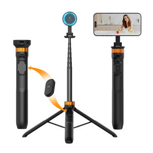 K&F CONCEPT MS19 162CM Magnetic Phone Selfie Stick Tripod 2in1 Lightweight Phone Tripod with Remote