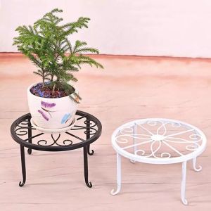 【i.Rumah】 Plant Stand Floor Flower Pot Rack Round Metal Home Garden Indoor Outdoor Balcony Decoration